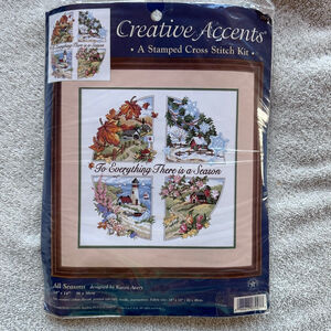 NOS Vintage 1999 Dimensions Stamped Cross Stitch To Everything There Is A Season